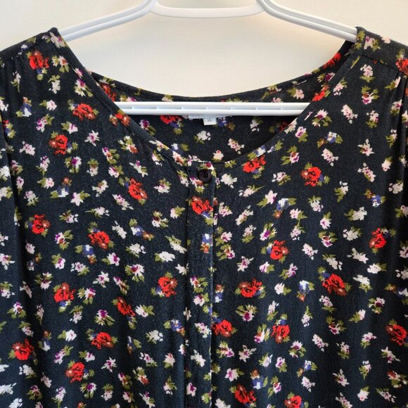 Natura Black Floral Tunic Dress – Size XL - Picture 3 of 9